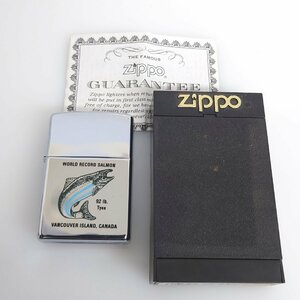 【86】希少 ZIPPO ジッポー WORLD RECORD SALMON 2002年 canada 魚 着火未確認 ヴィンテージ保管品