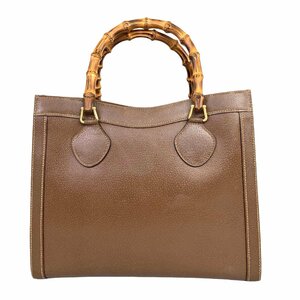 【1円～】グッチ GUCCI バッグ ハンドバッグ トートバッグ バンブー ダイアナ レザー ブラウン 中古