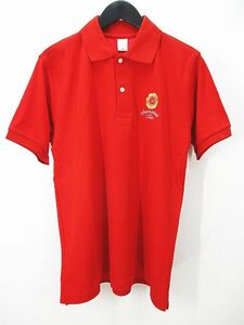 ダンロップインターナショナル DUNLOP INTERNATIONAL ゴルフ 半袖 ポロシャツ M 赤系 レッド 刺繍 ハーフボタン サイドカット メンズ