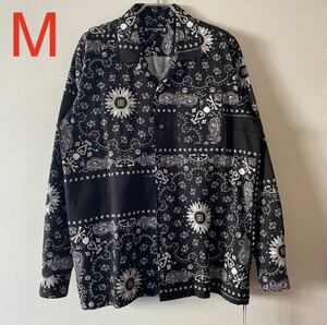 美中古 古着 Mastermind Japan Bandana Vacation L/S Shirt M Black マウスターマインド ジャパン バンダナ シャツ ワールド world 長袖