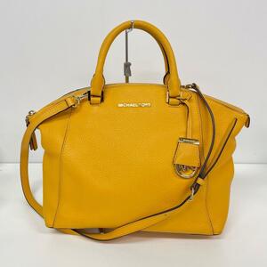 １円～　J-5　80　MICHAEL KORS マイケルコース 2way ハンドバッグ サッチェル　ショルダーバッグ　イエロー系