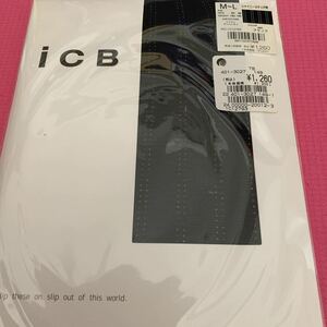 iCB ラメ柄ステッチ柄タイツ黒M~L