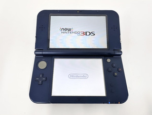 100円～◆NINTENDO new ニンテンドー 任天堂 3DS LL RED-001 メタリックブルー 本体＋充電器 new3DS 3DSLL