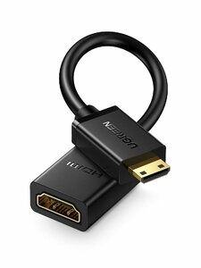 UGREEN mini hdmi to hdmi 変換アダプター hdmi ケーブル ハイスピード ミニ Mini オスメス 延長 中継 4K 3D