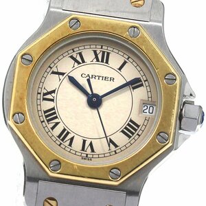 カルティエ CARTIER W2001683 サントスオクタゴンSM YGコンビ デイト クォーツ レディース 箱・保証書付き_808003