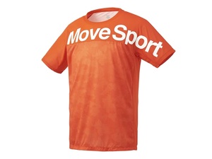 新品【デサント】メッシュTシャツ Mサイズ/オレンジ DMMRJA66 DESCENTE Move Sport 吸水 速乾 ストレッチ グラフィック カモフラ