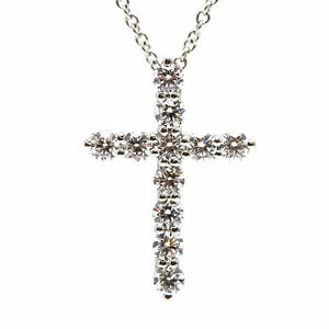 Tiffany&Co. ティファニー ダイヤモンドクロス ネックレス 約41cm Pt950 プラチナ 十字架 21173