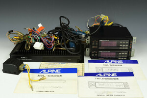 【TO】ALPINE アルパイン 3点セット 7357J カセットデッキ 3355 イコライザー 3530 パワーアンプ 説明書 配線付き 現状品 中古 当時物 希少