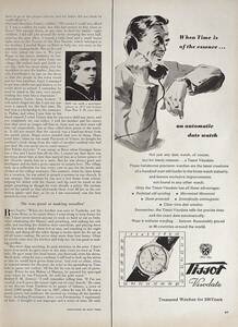 稀少・時計広告！1954年ティソ 時計広告/Tissot Visodate Watch/H