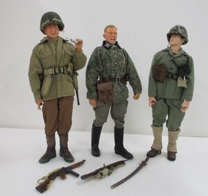 メーカー不明　1/6アクションフィギュア ドイツ武装親衛隊 ほか 軍人　3体セット【ジャンク】mtt040838