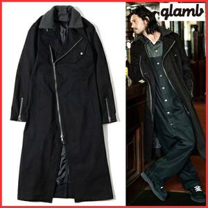 ★新品タグ付★ glamb グラム Grose riders coat ジップ ストレッチ グロース ライダース ロング トレンチ コート ジャケット ブルゾン 2