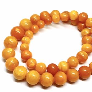 Max18.0mm珠!!《天然ロイヤルアンバーネックレス》M 約61.5g コハク イエロー 本琥珀 amber necklace jewelry CA0/DA0