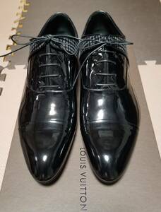 LOUIS VUITTON ルイヴィトン 革靴 エナメル ブラック size71/2 26cm 屋外未使用 試し履きのみ 極美品 箱保袋あり