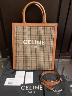 美品　限定 CELINE セリーヌバーティカルカバ　チェック