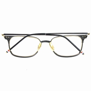 トムブラウン THOM BROWNE メガネ サングラス アイウェア ウェリントン 度入り TB-107-A-T-BLK-GLD-51 51□19-141 黒 ■SM1 メンズ