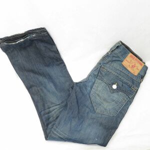 TRUE RELIGION USA製 BILLY ダメージ加工 ブーツカット デニムパンツ ジーンズ size30/トゥルーレリジョン　0102