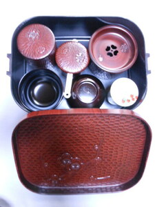 合成漆器＊山中漆器＊１つの箱にお茶道具の入る茶箱です＊未使用品です