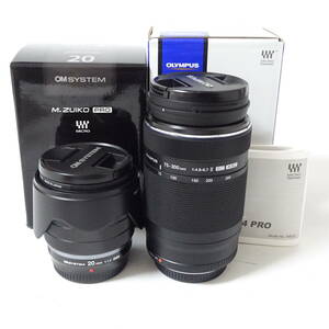 オリンパス M.ZUIKO DIGITAL ED20mm/ED75-300mm カメラレンズ2点 OLYMPUS 動作未確認 ジャンク品 60サイズ発送 K-2654903-170-mrrz