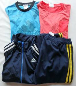 子供 ジュニア キッズ スポーツウェア 4点まとめ★サイズ150★ADIDAS アディダス★Tシャツ2枚、ジャージジャケット、ジャージパンツ