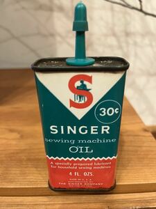 【送料無料】ビンテージ ハンディオイル缶 SINGER シンガー ガレージ hotrod 1950