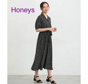 【Honeys】ワンピース 半袖 ロング丈