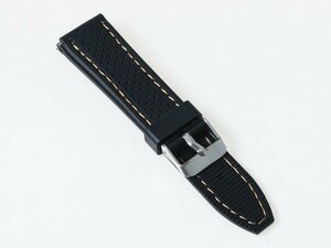 アウトドア スポーツ ファッション 腕時計 交換用 シリコン製 ブラック バンド ベルト 20MM#オレンジ