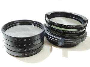 ソ連/ロシア製フィルター 計6枚/6 Filters 72mm径 (for MIR-38B 65mm f3.5 (PENTACON 6)などに)×4/82mm径(薄型)×2 Made in Russia/CCCP