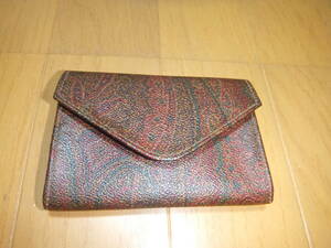 送料140円◎◇エトロ　ETRO◇ペイズリー柄 レザー名刺入れ カードケース＊MADE IN ITALY＊