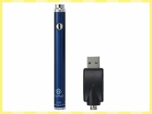 ベイプ 電子タバコ 510規格 ブルー Vape リキッド 可変電圧 USB充電 CBDオイル用 380mAh 100mmx11mm 即起動 [2709:jungle]