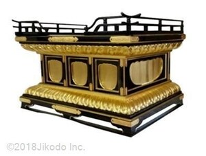 【寺院仏具】黒塗り 幅150cmの和様蓮華彫り・金具付 須弥壇 国産品 自社工場にて製作　木製高級寺院仏具(受注生産品)(商品番号11002k)