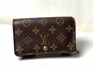 810 1円 LOUIS VUITTON ルイヴィトン M61730 モノグラム ポルトモネ ビエ トレゾール 二つ折り 財布 ブラウン系 