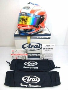 アライ Arai 四輪レース用ヘルメット GP-6S M6 TERMINAL SNELL-SAH 59.60cm サイズL 製造年月日141212 白色 収納袋箱付 中古 ■