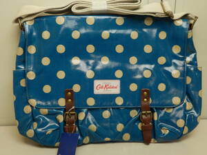 キャス　キッドソン　サドルバッグ　オイルクロス　ショルダーバッグ　443104　DEEP BLUE/BUTTON SPOT　