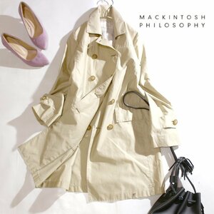 マッキントッシュ フィロソフィー MACKINTOSH PHILOSOPHY 春 薄手 トレンチコート 36 7号 ベージュ 軽く羽織れる ミセス アウター 軽量