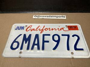 本物 カリフォルニア １枚 ナンバープレート 米国ホンダ トヨタ シボレー ダッジ ダジバンアメリカ雑貨 アメ車 USDM 北米仕様 送料込 972