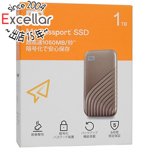 Western Digital製 外付けポータブルSSD My Passport SSD WDBAGF0010BGD-JESN ゴールド 1TB [管理:1000027757]