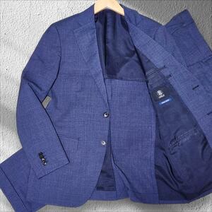 【美品/Lサイズ】ONLY オンリー セットアップスーツ ウォッシャブル 洗濯可能 ネイビー テーラードジャケット 出張 旅行 ビジネス メンズ