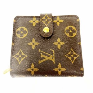 【1円スタート】LOUIS VUITTON ルイ・ヴィトン M61667 モノグラム コンパクトジップ PVC ブラウン 二つ折り 財布 ジャンク 265331