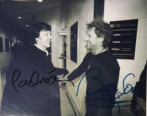 ポール・マッカートニー & ジョン・ボン・ジョヴィ 直筆サイン入り写真 ザ・ビートルズ ボンジョビ　Jon Bon Jovi