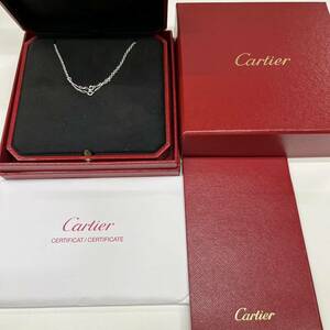 B5168【未使用品】/ Cartier K18WG フォルサ ダブルストッパー ネックレス チェーンネックレス カルティエ 購入証明書あり 約42cm 7.8g