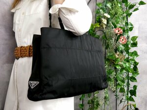 ●超美品●PRADA プラダ●プラスチックチェーン●ポコノ ナイロン●ショルダー バッグ●黒●シルバー金具●イタリア製●肩掛け●Js46153