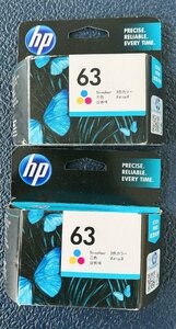 ★HP 純正未使用インク ジェットプリントカートリッジ63 F6U61AA 3色カラー 2点 ★J121979
