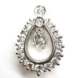 《Pt900天然ダイヤモンドペンダントトップ》A 約3.2g 0.50ct diamond pendant jewelry ジュエリーEB3/EC1