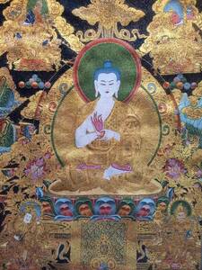 卍　仏教 美術　◆ 織物　『大日如来 如来』 90cm 　　　検索；密教　西蔵　刺繍　仏画　チベット　仏像　B10
