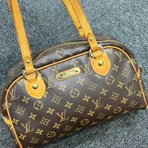 〈1円スタート〉LOUIS VUITTON ルイヴィトン モノグラム モントルグイユPM M95565 ショルダーバッグ ハンドバッグ シリアルCA4047茶色