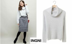 ★新品♪イング【INGNI】フェザーヤーンリブオフタートル／ニット　G★