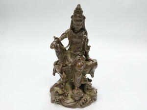 銅製置物　仏教美術　水月観音座像　座像　銅製　中国美術　銅製　インテリア置物