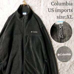 【一点物・US古着アメリカ輸入】Columbia フルジップフリースジャケット トップス アウター XLサイズ ダークグレー コロンビア