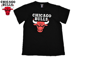 Y-1663★送料無料★UNK NBA CHICAGO BULLS シカゴ ブルズ★ブラック黒色 バスケットボール ビックロゴプリント 半袖 T-シャツ Ｓ