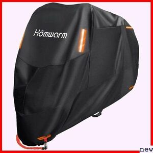 Homwarm ブラック 4XL 収納バッグ付き 盗難防止 紫外線防止 防水 300D厚手 バイクカバー 3